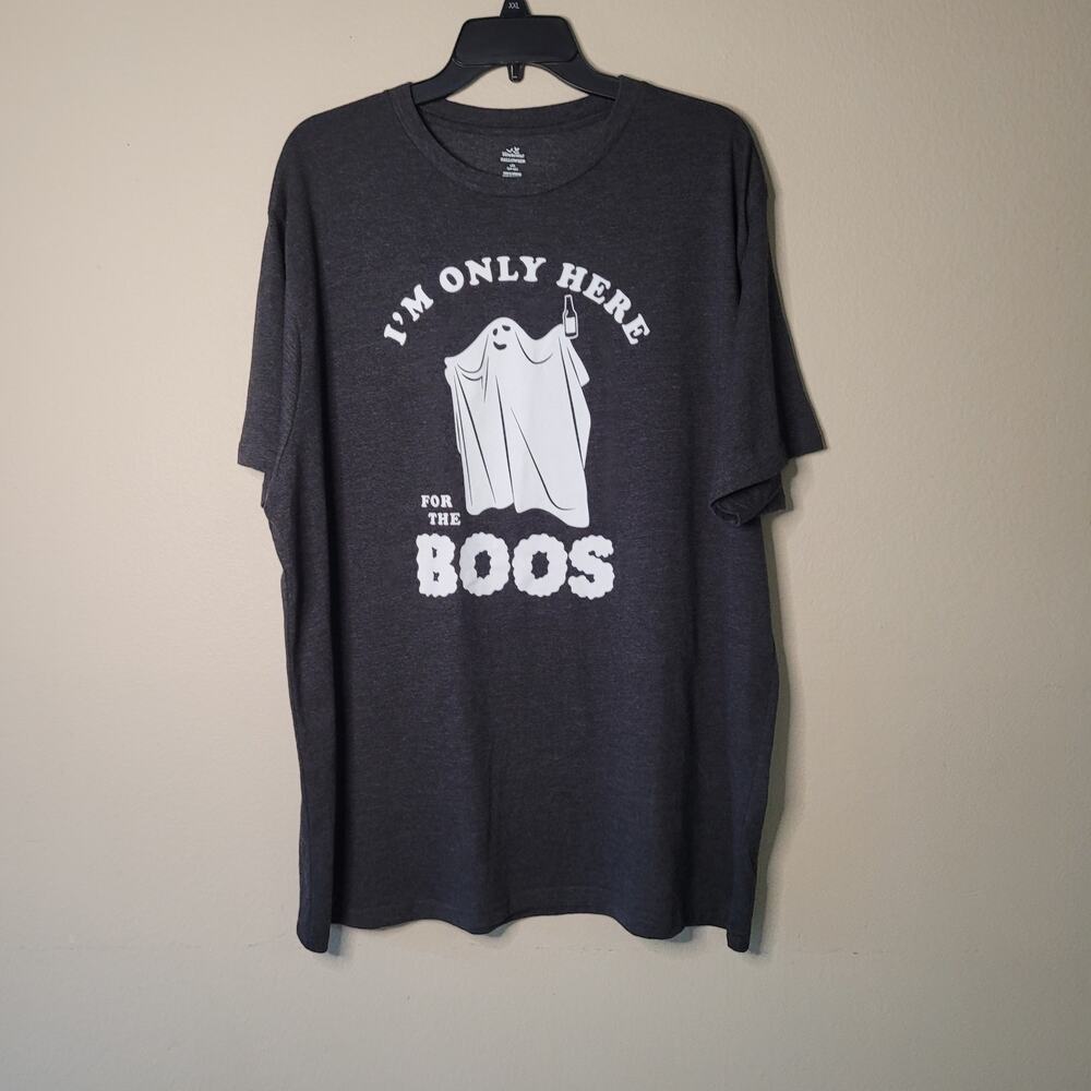 Fun Men's 3XL Gray 'I'm Here For The Boos' T-Shirt
